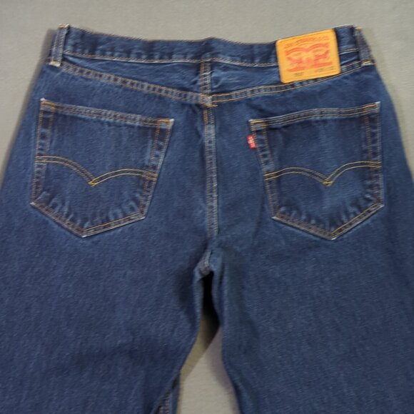 Levi's Jeans 36x32 Fits 36x30 Blue 550 Relaxed Fit Tapered Leg Denim - Picture 4 of 11